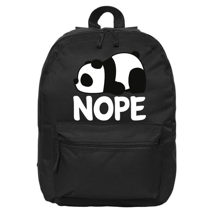 Adorable Animal Graphic Tired Sleeping Nope Cute Panda Bear 16 in Basic Backpack