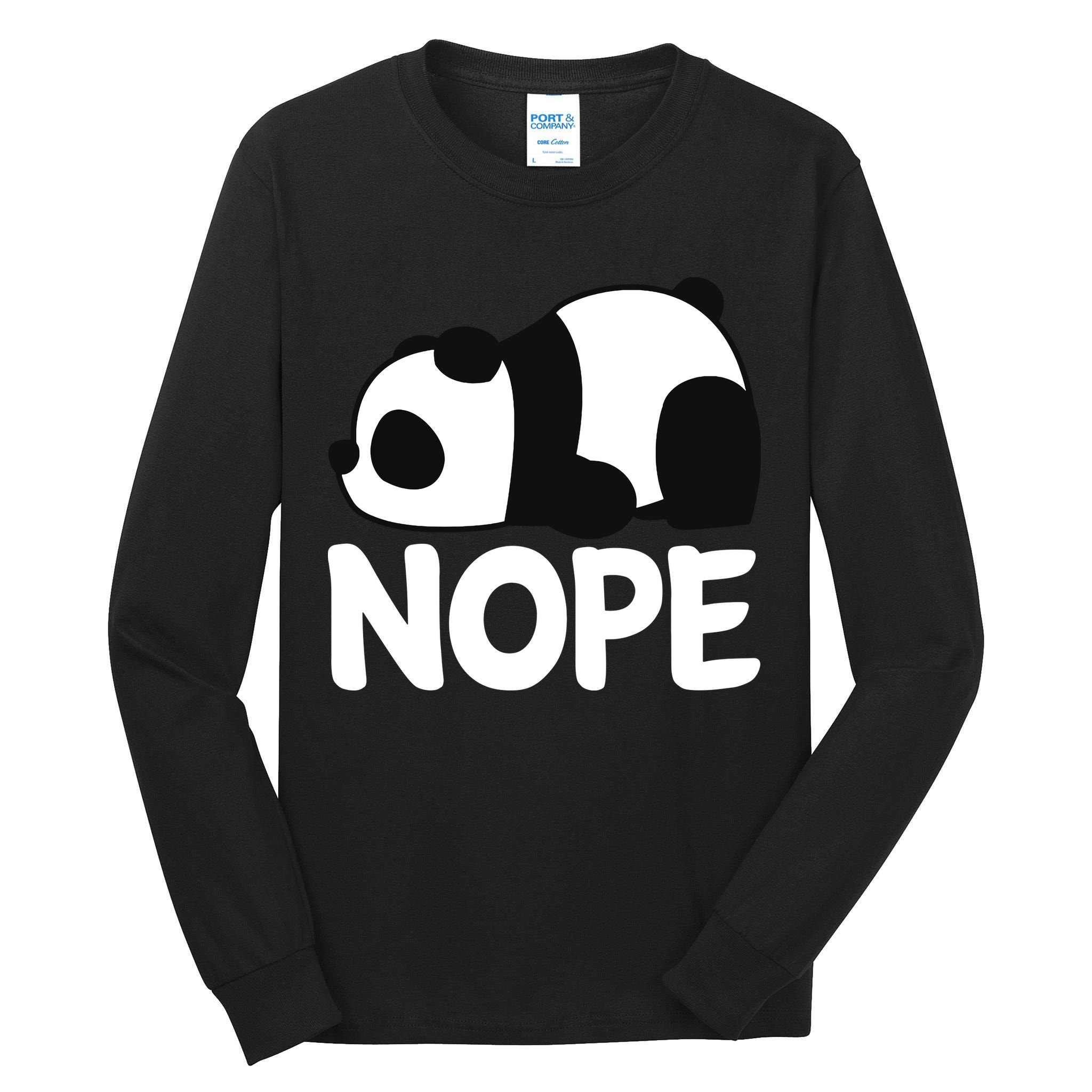 Adorable Animal Graphic Tired Sleeping Nope Cute Panda Bear Tall Long Sleeve T-Shirt