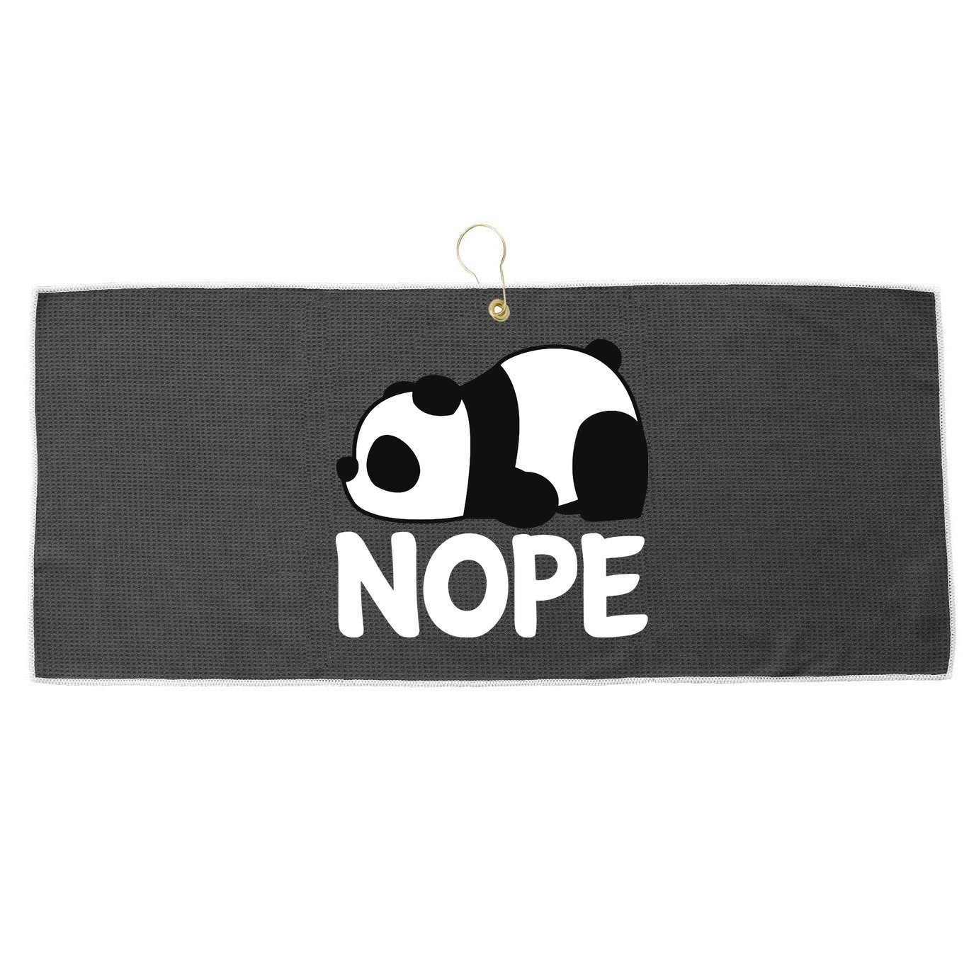 Adorable Animal Graphic Tired Sleeping Nope Cute Panda Bear Large Microfiber Waffle Golf Towel