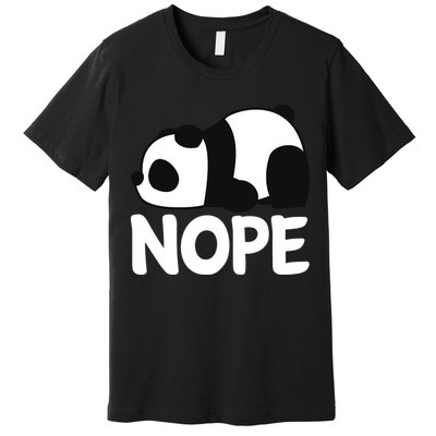 Adorable Animal Graphic Tired Sleeping Nope Cute Panda Bear Premium T-Shirt