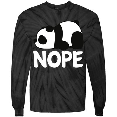 Adorable Animal Graphic Tired Sleeping Nope Cute Panda Bear Tie-Dye Long Sleeve Shirt