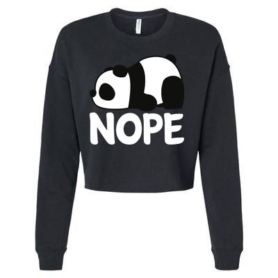 Adorable Animal Graphic Tired Sleeping Nope Cute Panda Bear Cropped Pullover Crew