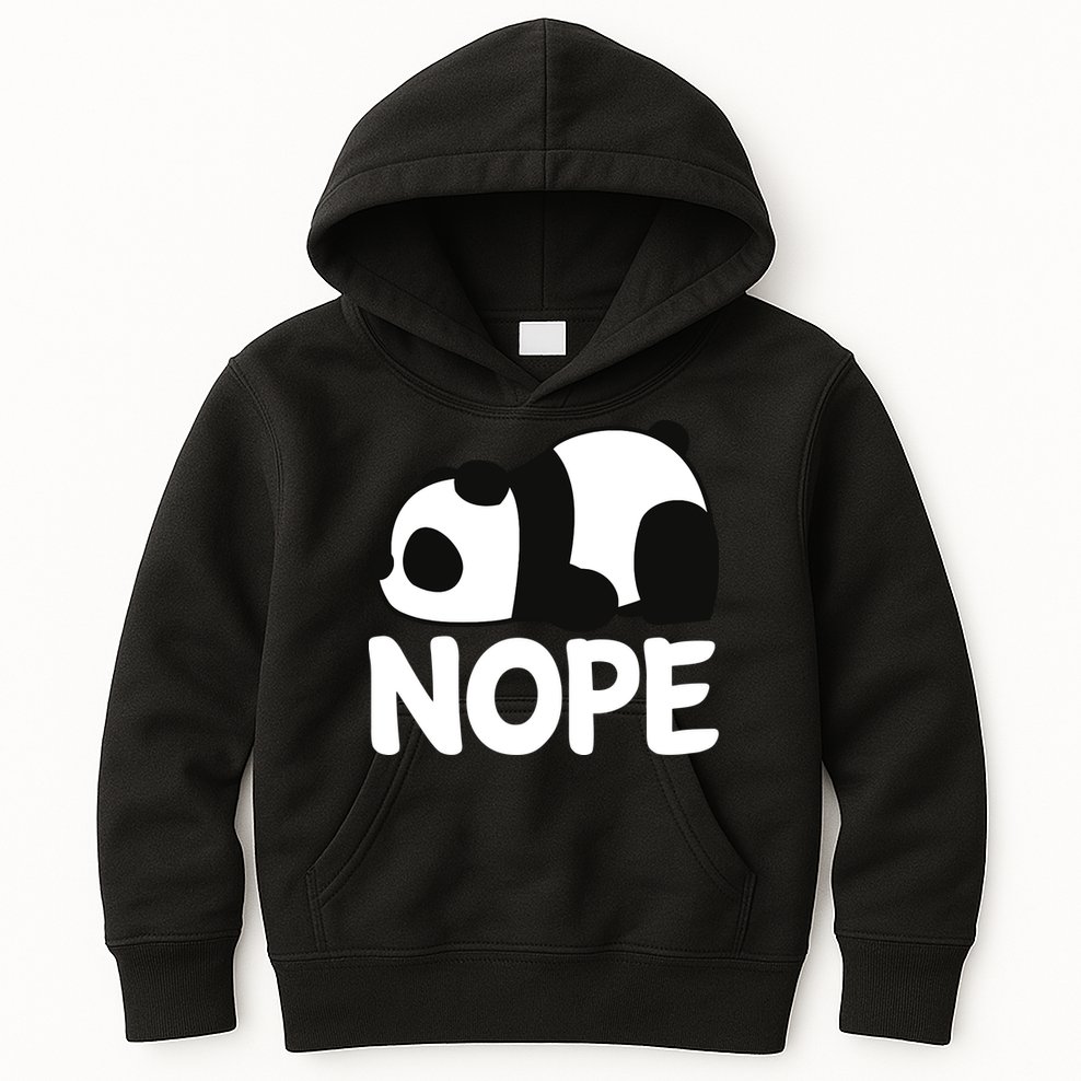 Adorable Animal Graphic Tired Sleeping Nope Cute Panda Bear Kids Hoodie