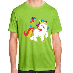 Autism Awareness Gift Unicorn Butterfly Autism Puzzle Adult ChromaSoft Performance T-Shirt