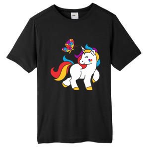 Autism Awareness Gift Unicorn Butterfly Autism Puzzle Tall Fusion ChromaSoft Performance T-Shirt