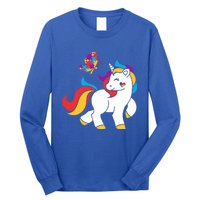 Autism Awareness Gift Unicorn Butterfly Autism Puzzle Long Sleeve Shirt