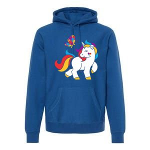 Autism Awareness Gift Unicorn Butterfly Autism Puzzle Premium Hoodie