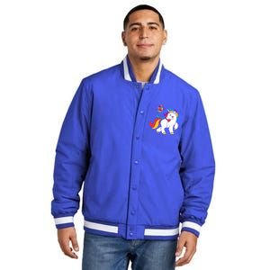 Autism Awareness Gift Unicorn Butterfly Autism Puzzle Insulated Varsity Jacket