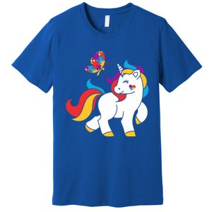 Autism Awareness Gift Unicorn Butterfly Autism Puzzle Premium T-Shirt