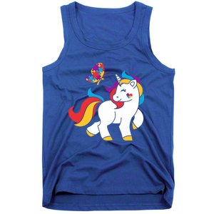 Autism Awareness Gift Unicorn Butterfly Autism Puzzle Tank Top