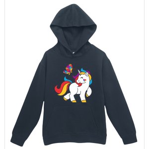 Autism Awareness Gift Unicorn Butterfly Autism Puzzle Urban Pullover Hoodie