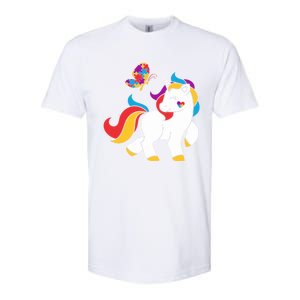 Autism Awareness Gift Unicorn Butterfly Autism Puzzle Softstyle CVC T-Shirt