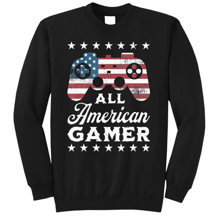 All American Gamer 4Th Of July Game Controller Sweatshirt