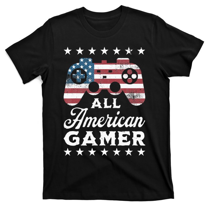 All American Gamer 4Th Of July Game Controller T-Shirt