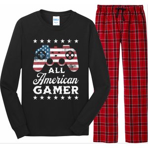 All American Gamer 4Th Of July Game Controller Long Sleeve Pajama Set