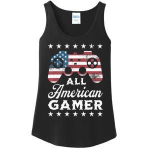 All American Gamer 4Th Of July Game Controller Ladies Essential Tank