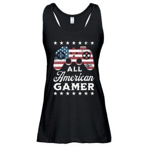 All American Gamer 4Th Of July Game Controller Ladies Essential Flowy Tank