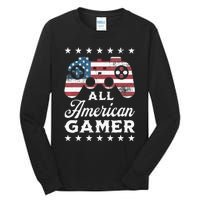 All American Gamer 4Th Of July Game Controller Tall Long Sleeve T-Shirt