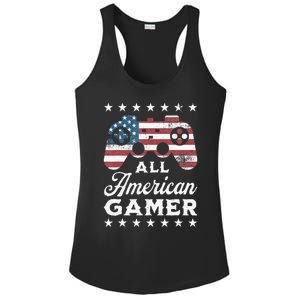 All American Gamer 4Th Of July Game Controller Ladies PosiCharge Competitor Racerback Tank