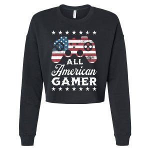 All American Gamer 4Th Of July Game Controller Cropped Pullover Crew