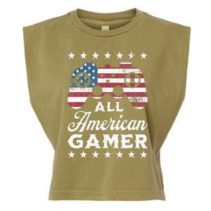 All American Gamer 4Th Of July Game Controller Garment-Dyed Women's Muscle Tee