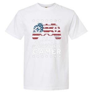 All American Gamer 4Th Of July Game Controller Garment-Dyed Heavyweight T-Shirt