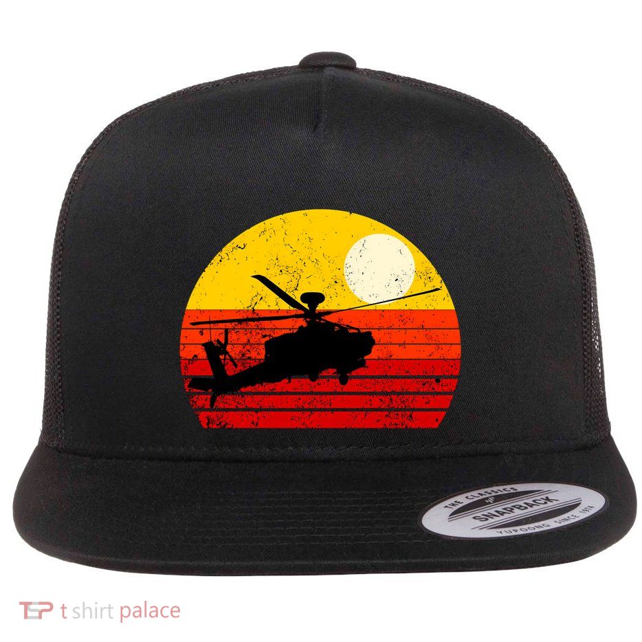 Apache Ah64 Gunship Flat Bill Trucker Hat