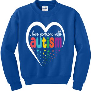 Autism Awareness Gift I Love Someone With Autism Gift Kids Sweatshirt