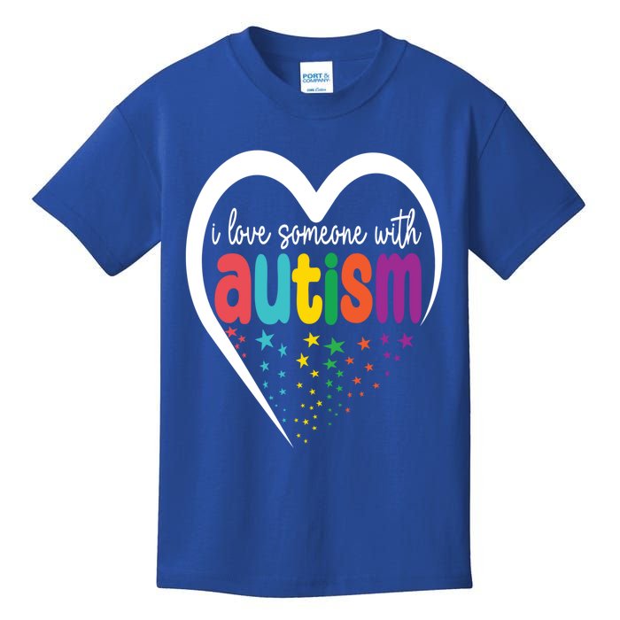 Autism Awareness Gift I Love Someone With Autism Gift Kids T-Shirt