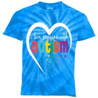 Autism Awareness Gift I Love Someone With Autism Gift Kids Tie-Dye T-Shirt