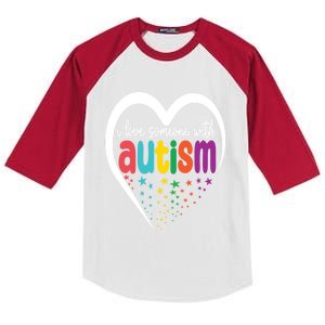 Autism Awareness Gift I Love Someone With Autism Gift Kids Colorblock Raglan Jersey