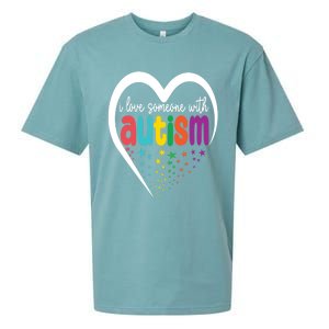 Autism Awareness Gift I Love Someone With Autism Gift Sueded Cloud Jersey T-Shirt