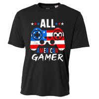 All American Gamer 4Th Of July Gaming Lovers Patriotic Cooling Performance Crew T-Shirt