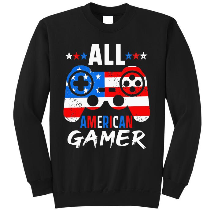 All American Gamer 4Th Of July Gaming Lovers Patriotic Sweatshirt