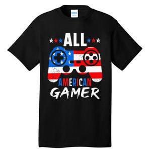 All American Gamer 4Th Of July Gaming Lovers Patriotic Tall T-Shirt