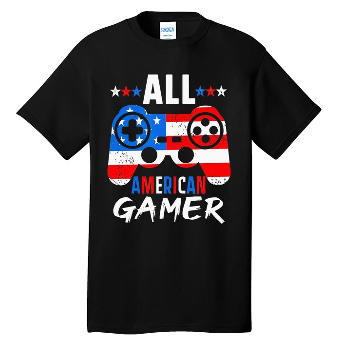 All American Gamer 4Th Of July Gaming Lovers Patriotic Tall T-Shirt