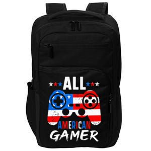 All American Gamer 4Th Of July Gaming Lovers Patriotic Impact Tech Backpack