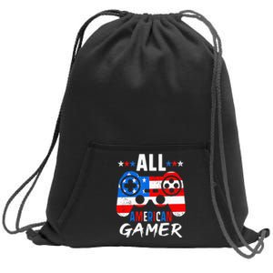 All American Gamer 4Th Of July Gaming Lovers Patriotic Sweatshirt Cinch Pack Bag