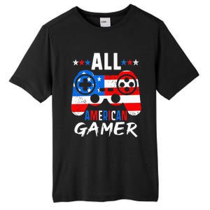 All American Gamer 4Th Of July Gaming Lovers Patriotic Tall Fusion ChromaSoft Performance T-Shirt