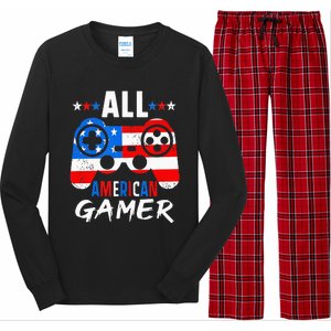 All American Gamer 4Th Of July Gaming Lovers Patriotic Long Sleeve Pajama Set