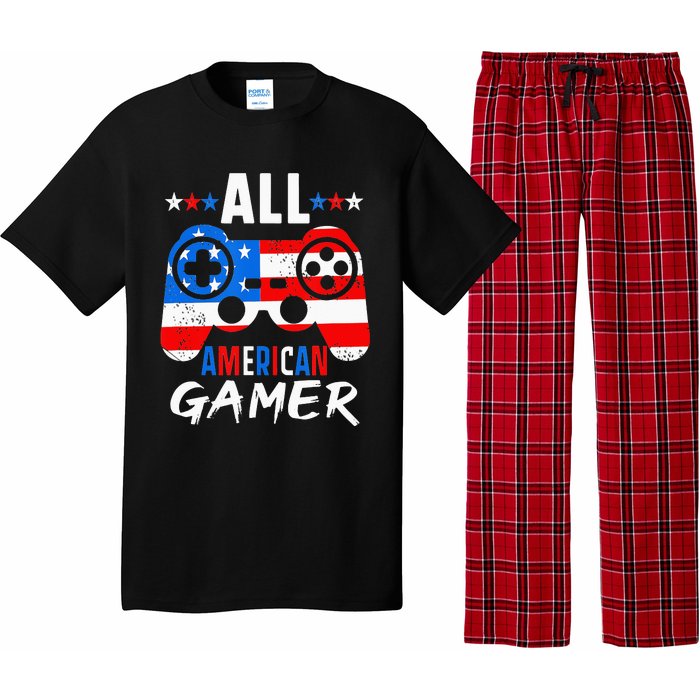 All American Gamer 4Th Of July Gaming Lovers Patriotic Pajama Set