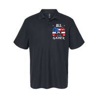 All American Gamer 4Th Of July Gaming Lovers Patriotic Softstyle Adult Sport Polo