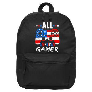 All American Gamer 4Th Of July Gaming Lovers Patriotic 16 in Basic Backpack