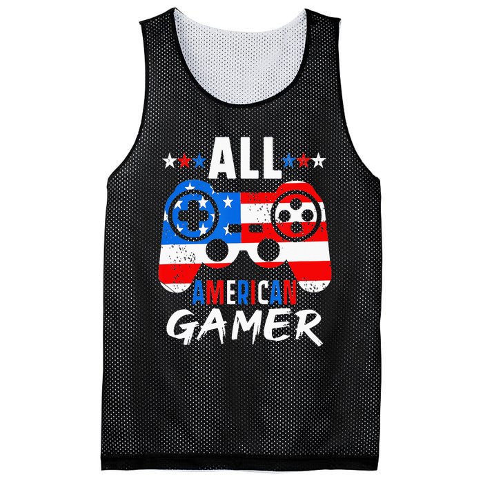 All American Gamer 4Th Of July Gaming Lovers Patriotic Mesh Reversible Basketball Jersey Tank