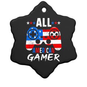 All American Gamer 4Th Of July Gaming Lovers Patriotic Ceramic Star Ornament