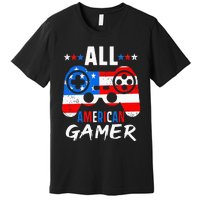 All American Gamer 4Th Of July Gaming Lovers Patriotic Premium T-Shirt