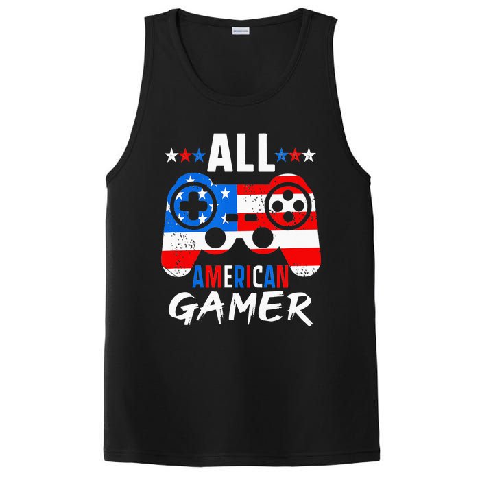 All American Gamer 4Th Of July Gaming Lovers Patriotic PosiCharge Competitor Tank