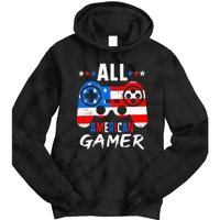 All American Gamer 4Th Of July Gaming Lovers Patriotic Tie Dye Hoodie