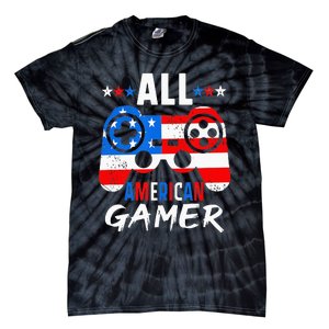 All American Gamer 4Th Of July Gaming Lovers Patriotic Tie-Dye T-Shirt