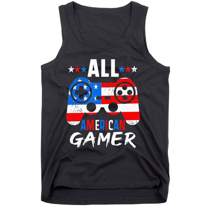 All American Gamer 4Th Of July Gaming Lovers Patriotic Tank Top